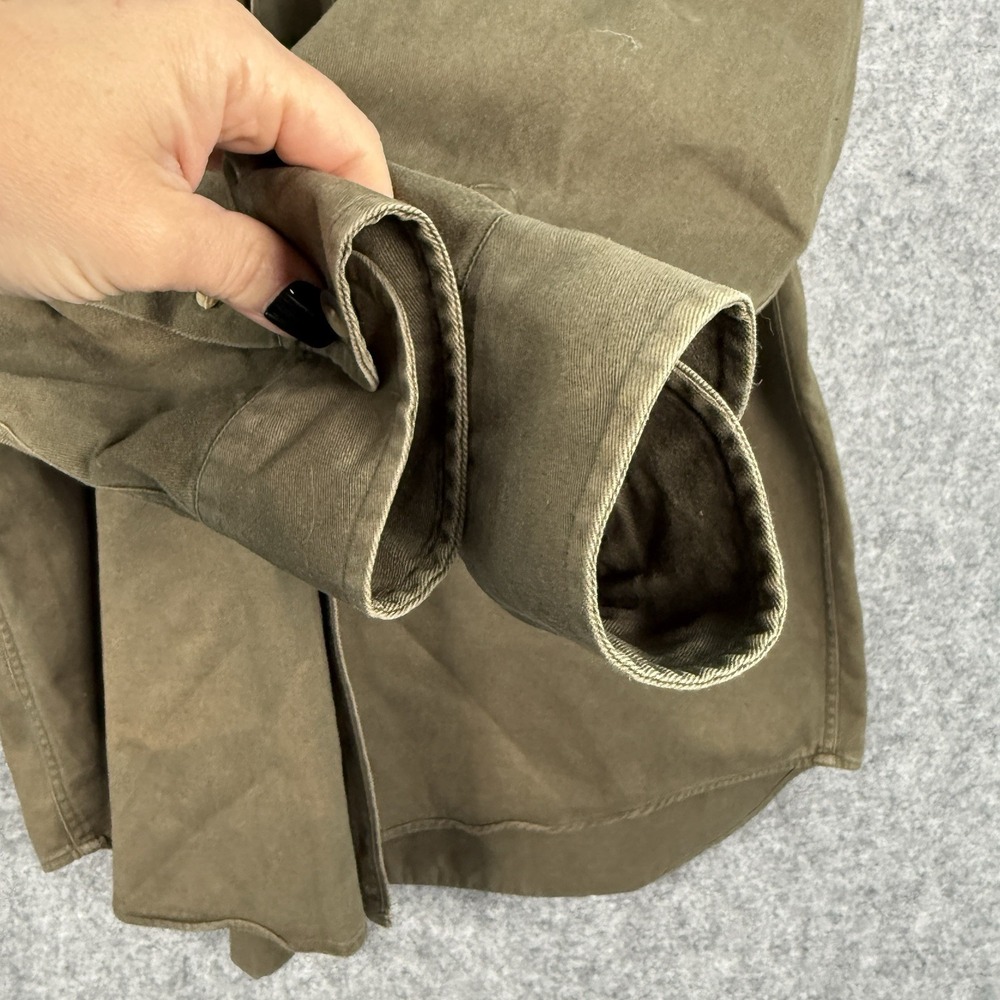 NAUTICA Button Up Shirt Mens L Heavy Twill Olive‎ Green Long Sleeve 100% Cotton - Picture 9 of 13